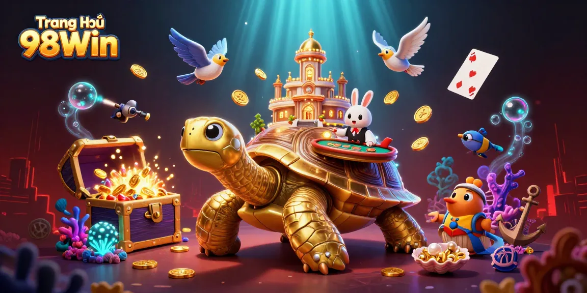 Experience excitement on Trang chủ 98Win with a vibrant 3D casino scene of games and winning opportunities.