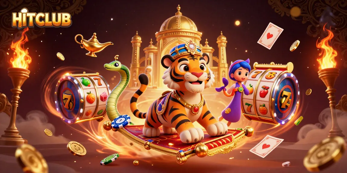 Engage with HITCLUB's thrilling casino experience highlighted by dynamic slot elements.