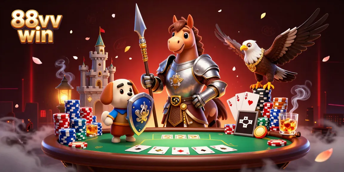 Win big at 88vv win with knights and treasures in this engaging casino scene.