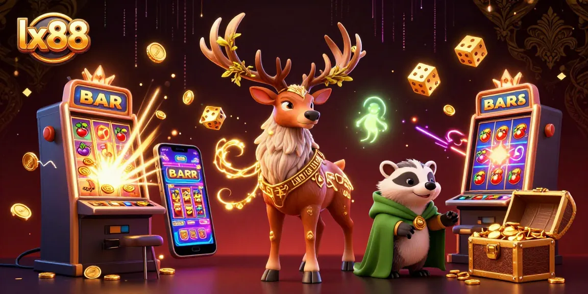 Experience the thrilling world of lx88 slots with character-filled jackpot explosions and vibrant casino elements.