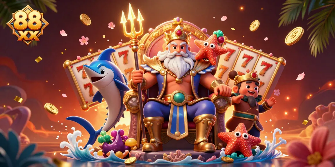 Experience thrilling slots and wins at 88 xx with a vibrant 3D casino illustration.
