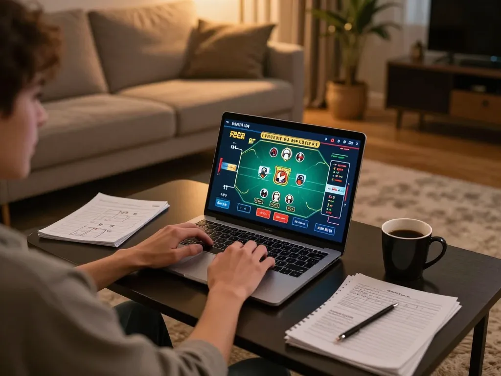 Coinvolgente gioco di poker su laptop che evidenzia il bonus bookmaker non AAMS per i giocatori online