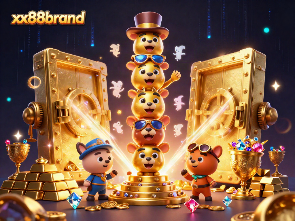 Experience the thrill of xx88brand with a vibrant 3D casino illustration showcasing its dynamic gaming features.