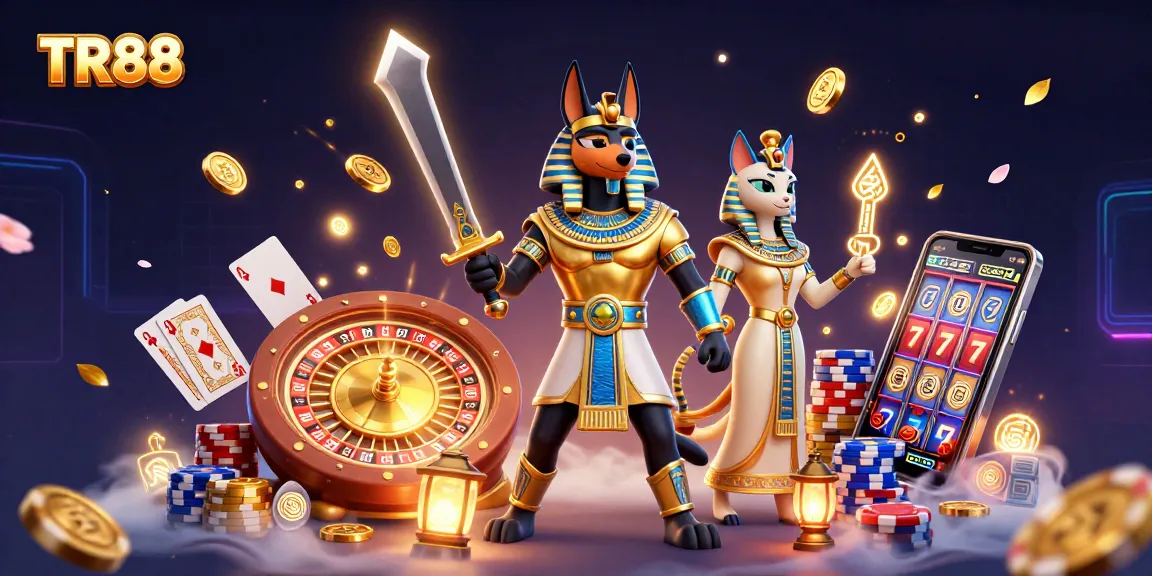 Experience the thrill of TR88 with ancient Egyptian themes and vibrant casino elements.