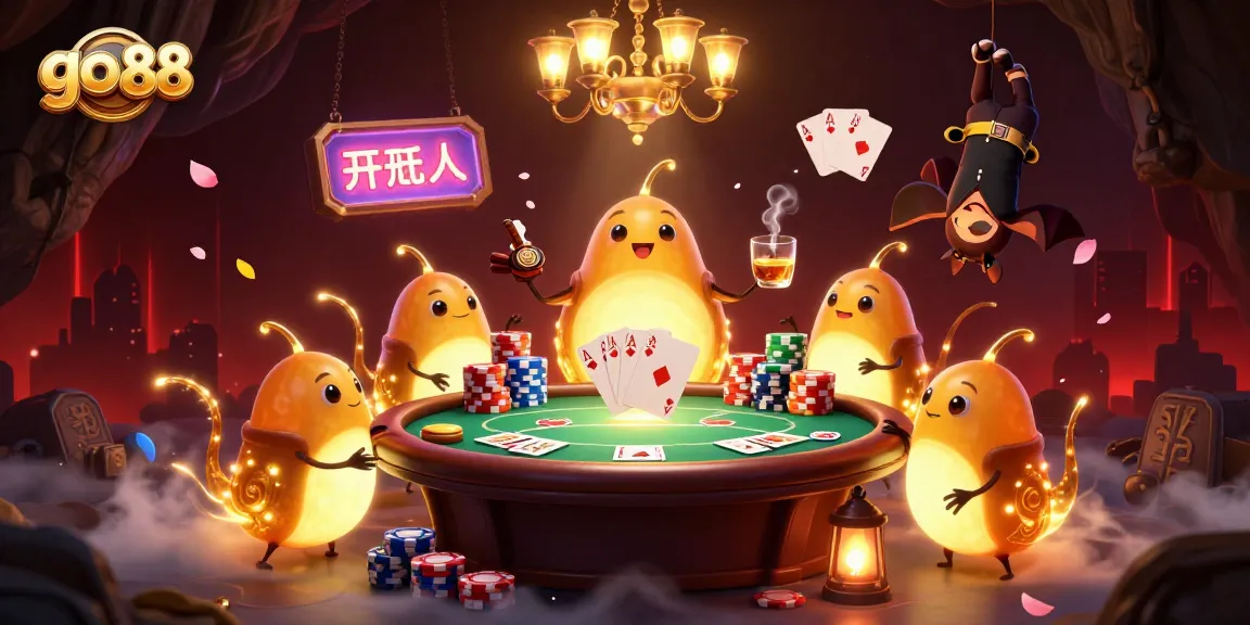 Experience thrilling gameplay with go 88's vibrant casino scene illuminated by glowing characters.