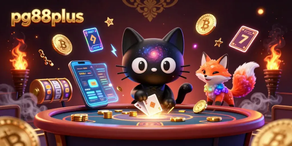Experience thrilling gameplay at pg88plus with thrilling slots, cosmic characters, and vibrant casino elements.