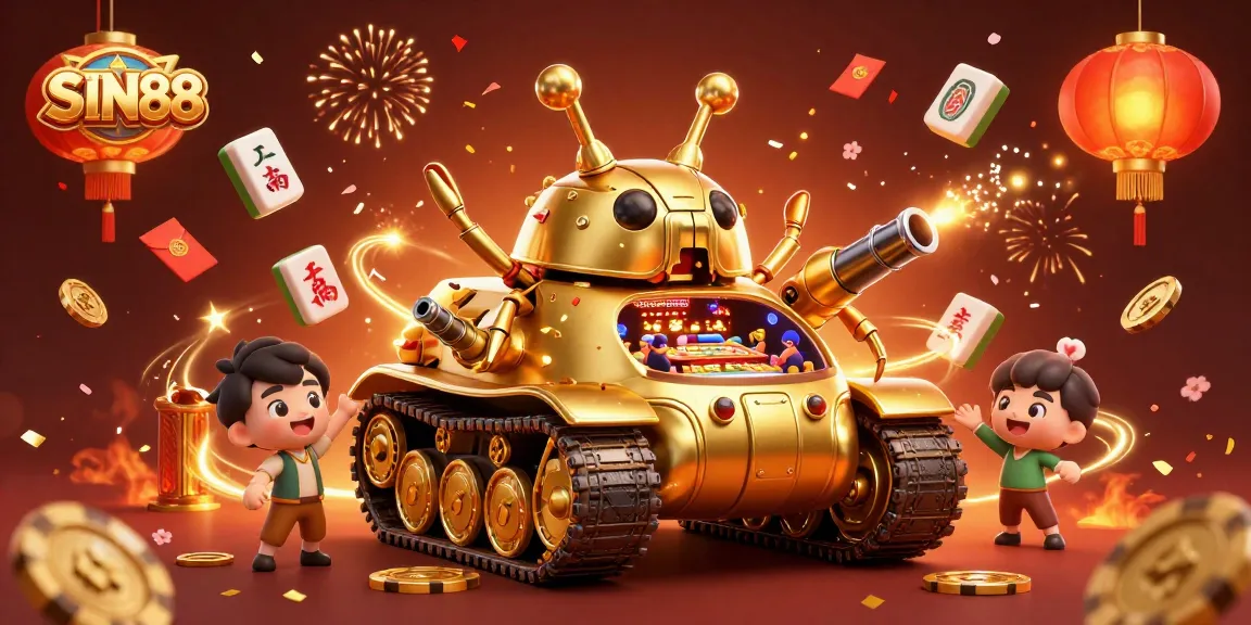 Experience the excitement of SIN88 with a vibrant 3D casino scene bursting with energy and celebration.