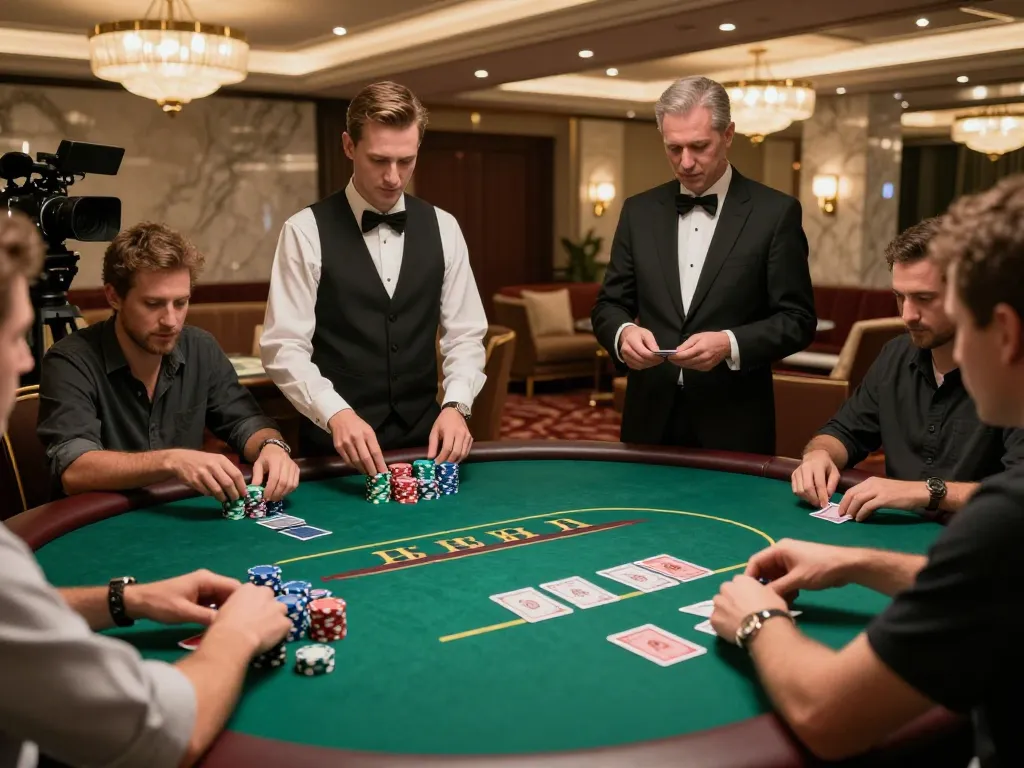 One88 poker table featuring live gameplay with players strategizing in a luxury casino environment.