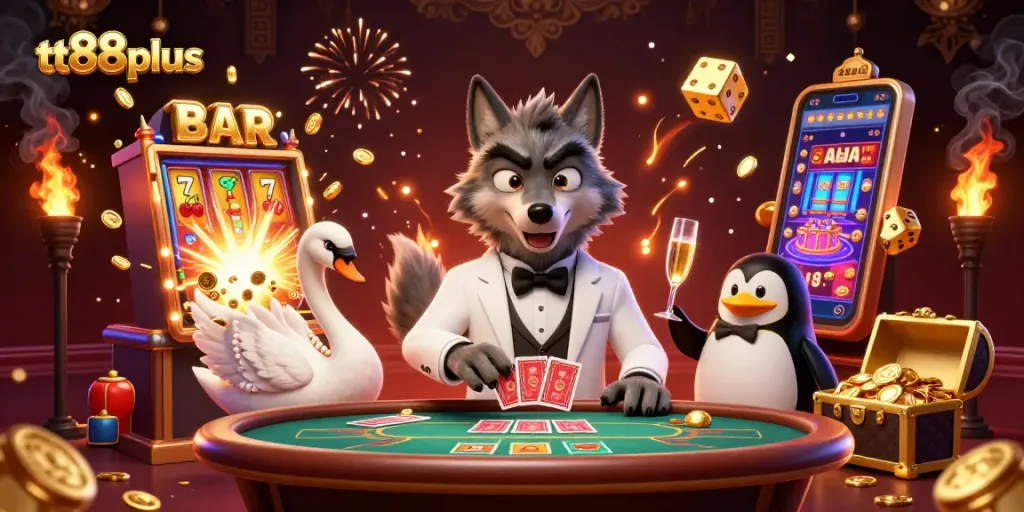 Experience excitement at tt88plus with dazzling characters, slots, and rich casino atmosphere.