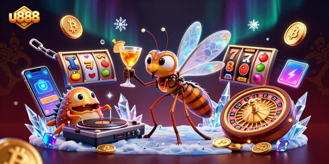 Boost your gaming experience with u888's vibrant casino illustration featuring unique game elements.
