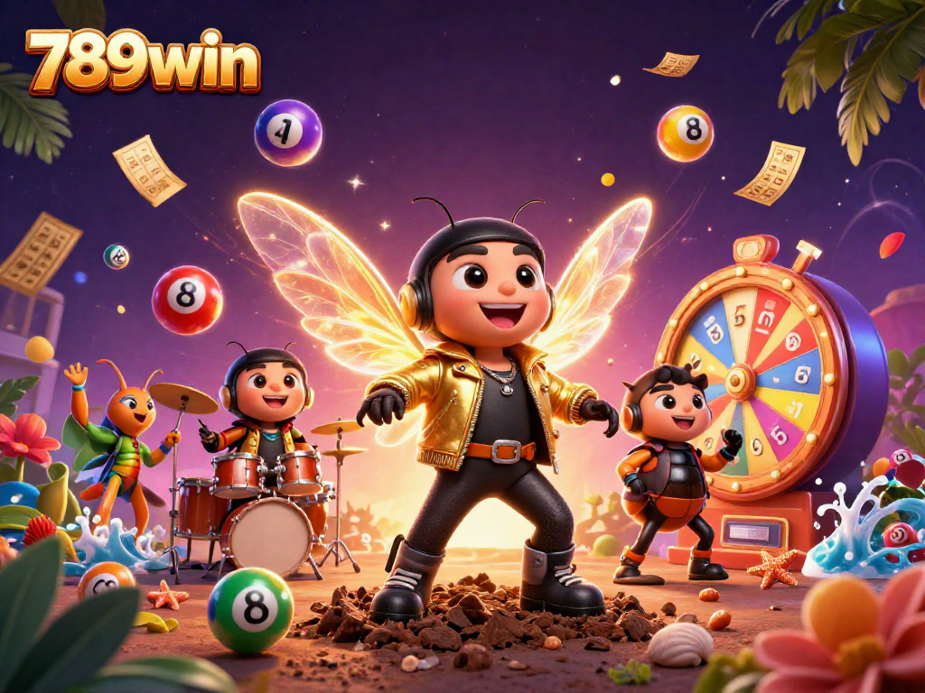 Engage in thrilling action with 789win's vibrant 3D casino festive illustration.