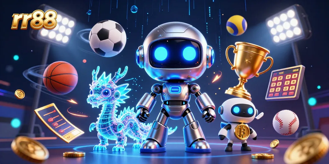 Win big at rr88 with immersive 3D gaming featuring a robot mascot and dynamic sports elements