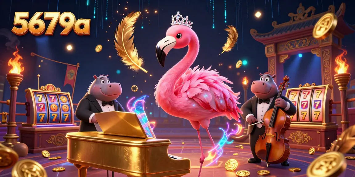 Play and win at 5679a with vibrant casino-themed 3D illustration showcasing gaming excitement.