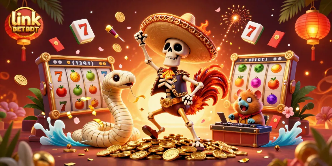 Experience the thrill of link BETBDT with vibrant 3D illustration showcasing exciting slots and casino action.