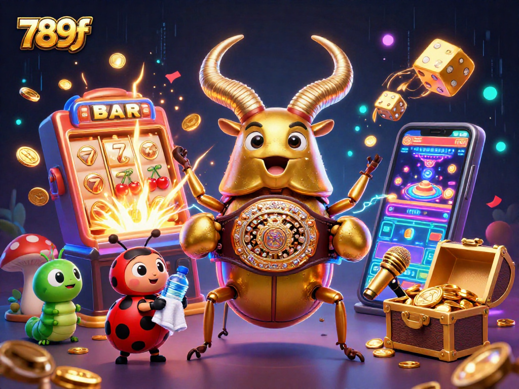 Engage in thrilling gameplay with 789f's vibrant, jackpot-filled casino scene featuring exciting game elements.