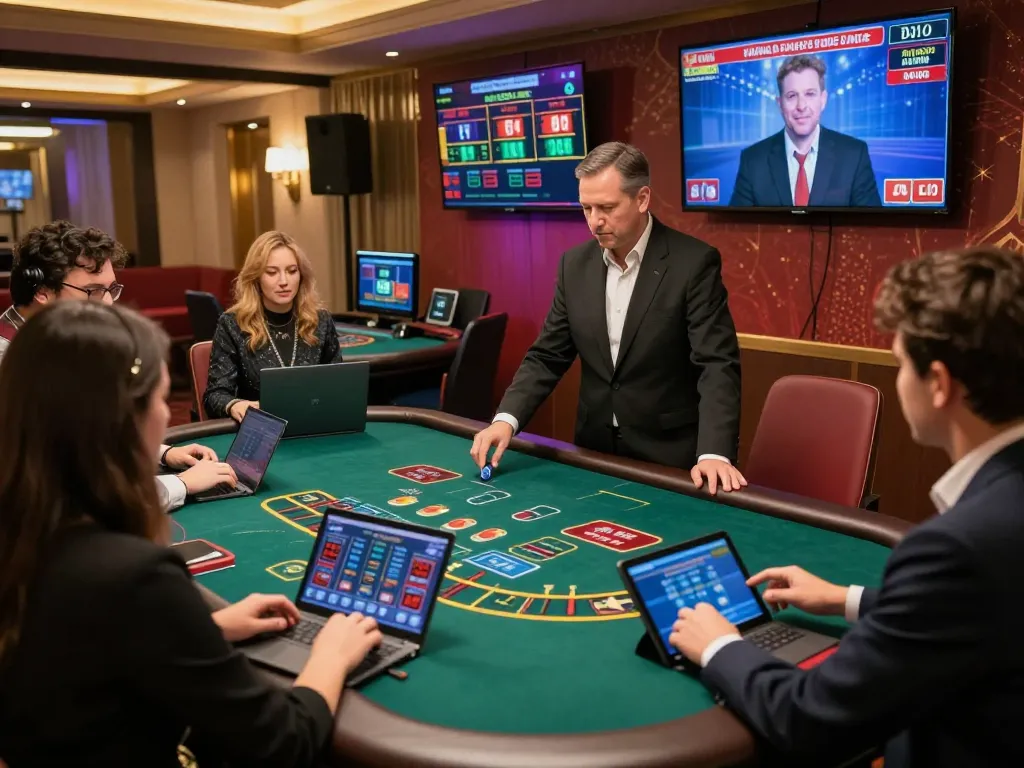 Engaging online blackjack gameplay with BL555 featuring a live dealer and multiple screens of betting options.