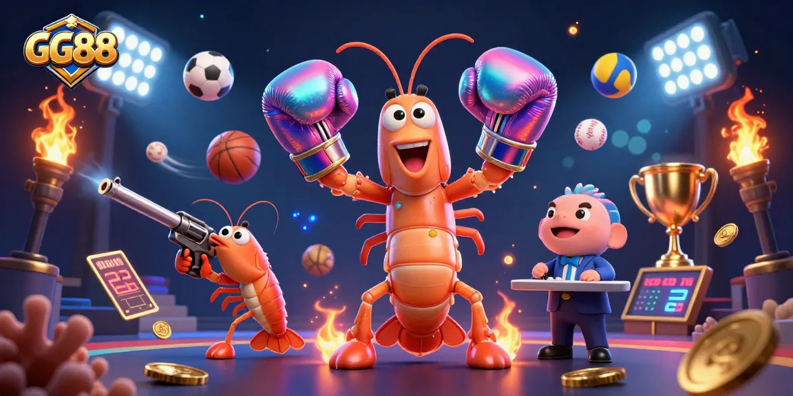 Experience thrilling gameplay at GG88 with vibrant 3D illustrations showcasing exciting sports betting dynamics.