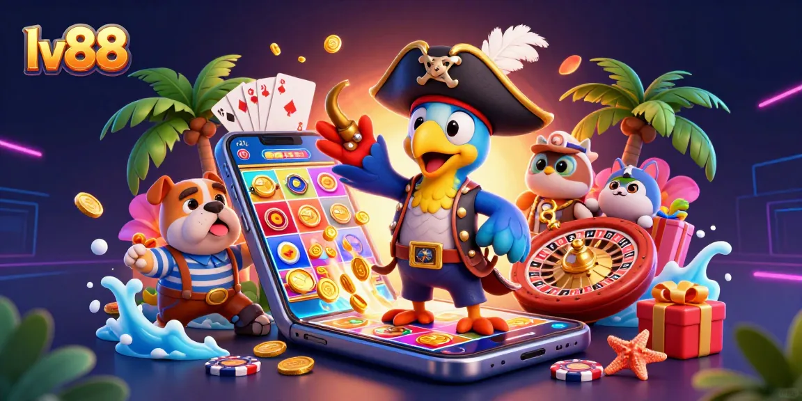 Experience the thrill of slot games at lv88 with vibrant characters and dynamic gameplay elements.