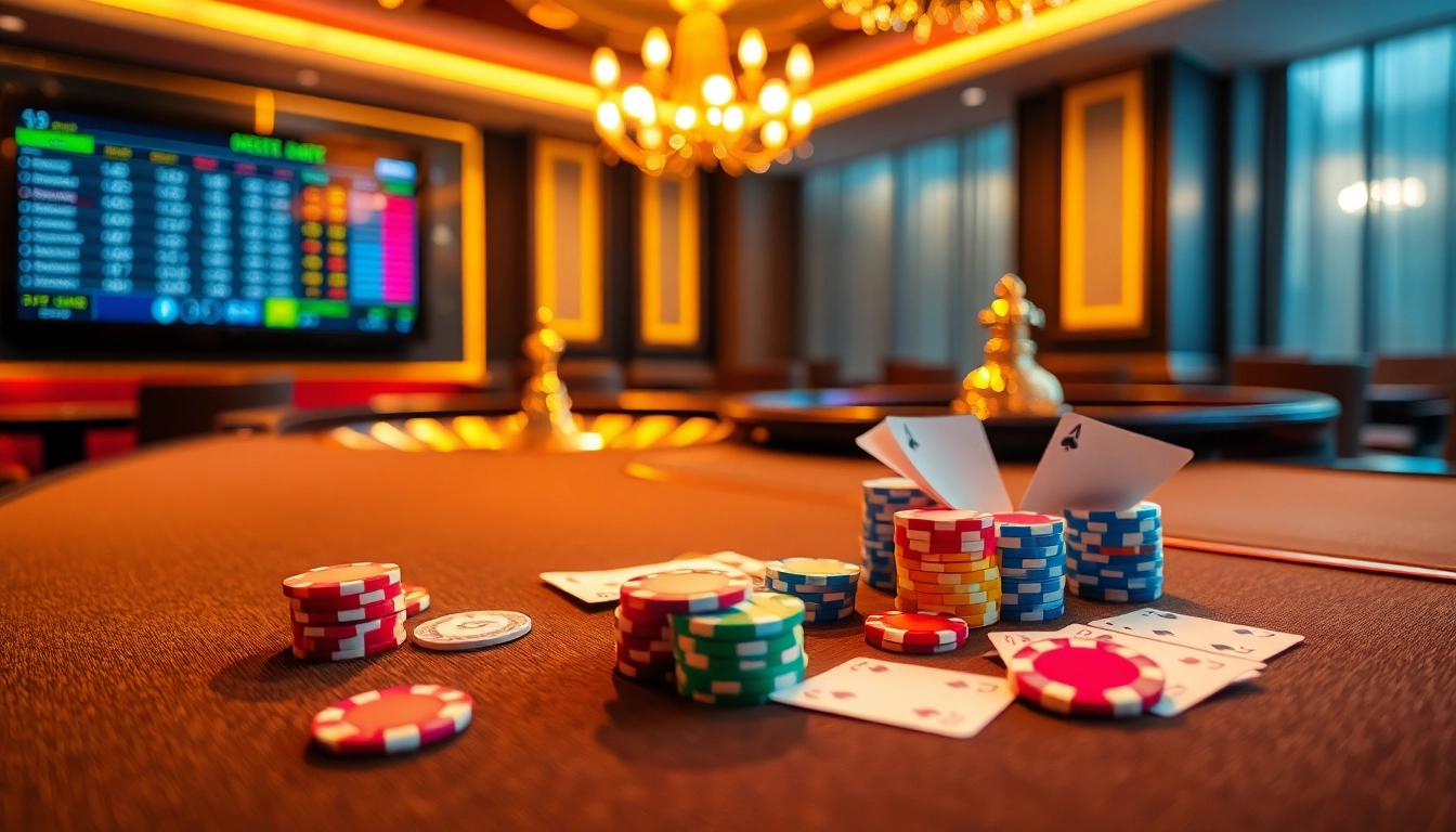 Engage in exciting gambling action at https://xx88.trading/, featuring colorful poker chips and a sleek roulette wheel.