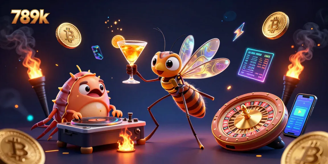 Engage in thrilling gambling with 789k as the lively mosquito mascot and fossil DJ animate the casino experience.
