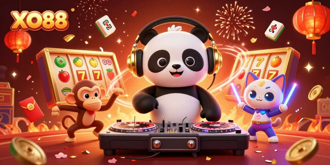 Spin the reels and embrace the excitement at XO88, where vibrant characters bring gaming to life.
