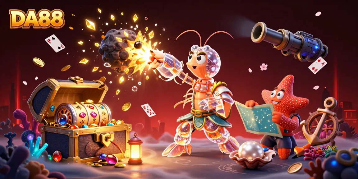 Engage in victorious slots adventures with DA88, featuring vibrant cosmic characters and treasures.