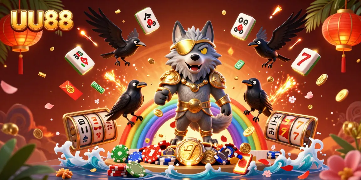 Engage in thrilling games with UU88, featuring vibrant casino elements and Norse mythology.