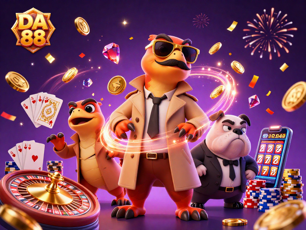 Experience the excitement of DA 88 as three raptors in disguise attempt entry to a casino lounge.