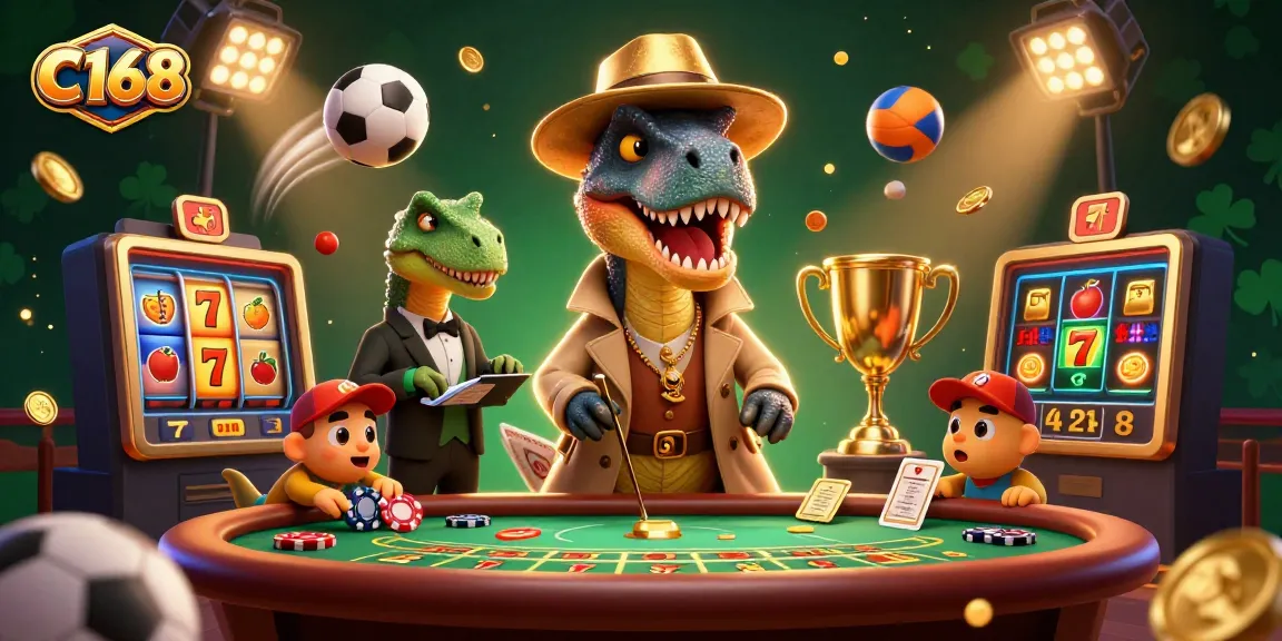 Experience the thrilling C168 gaming atmosphere with vibrant scenes of action-packed excitement and dynamic betting elements.