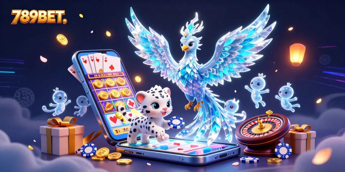 Experience the excitement of 789BET with a vibrant 3D casino scene featuring an ice phoenix and glowing sprites.