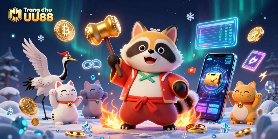 Engage in thrilling cockfighting action at Trang chủ UU88 with festive elements and vibrant character interaction.