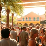 Social club Lloret de Mar bustling with energy, showcasing lively interactions among guests.