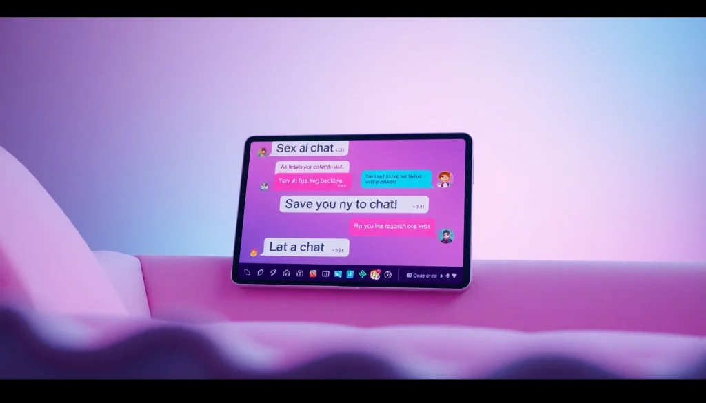 Engaging chat interface for sex ai chat with vibrant colors and futuristic design.