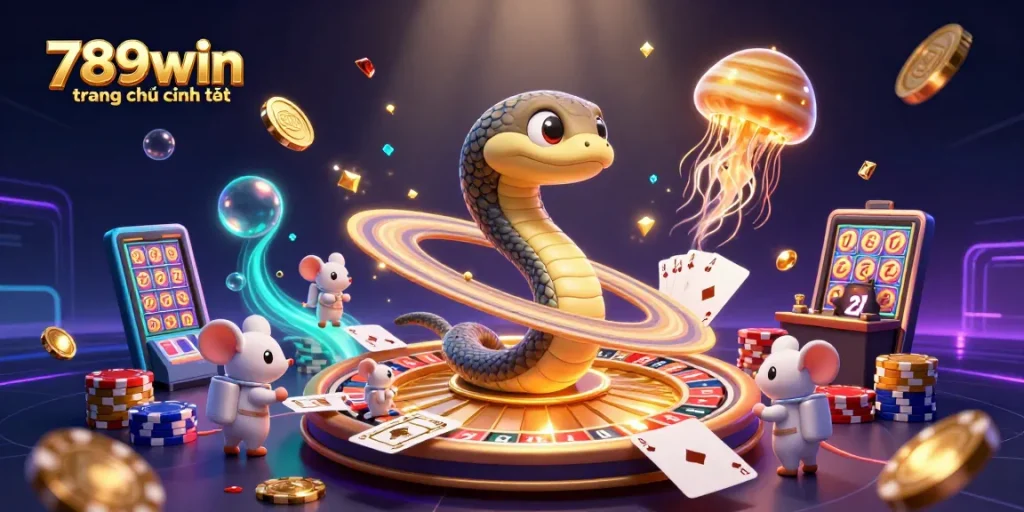 Experience thrilling wins at 789win trang chủ chính thức with a cosmic casino scene featuring betting astronaut mice.